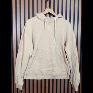 John Elliott Hoodie 2 / Medium Beige Tan Pullover Fleece Drawstring Sweater